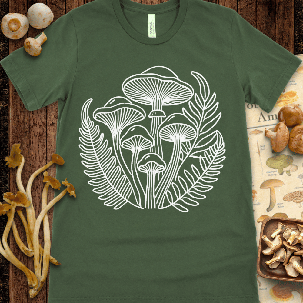 Fungi & Ferns Line Art Tee