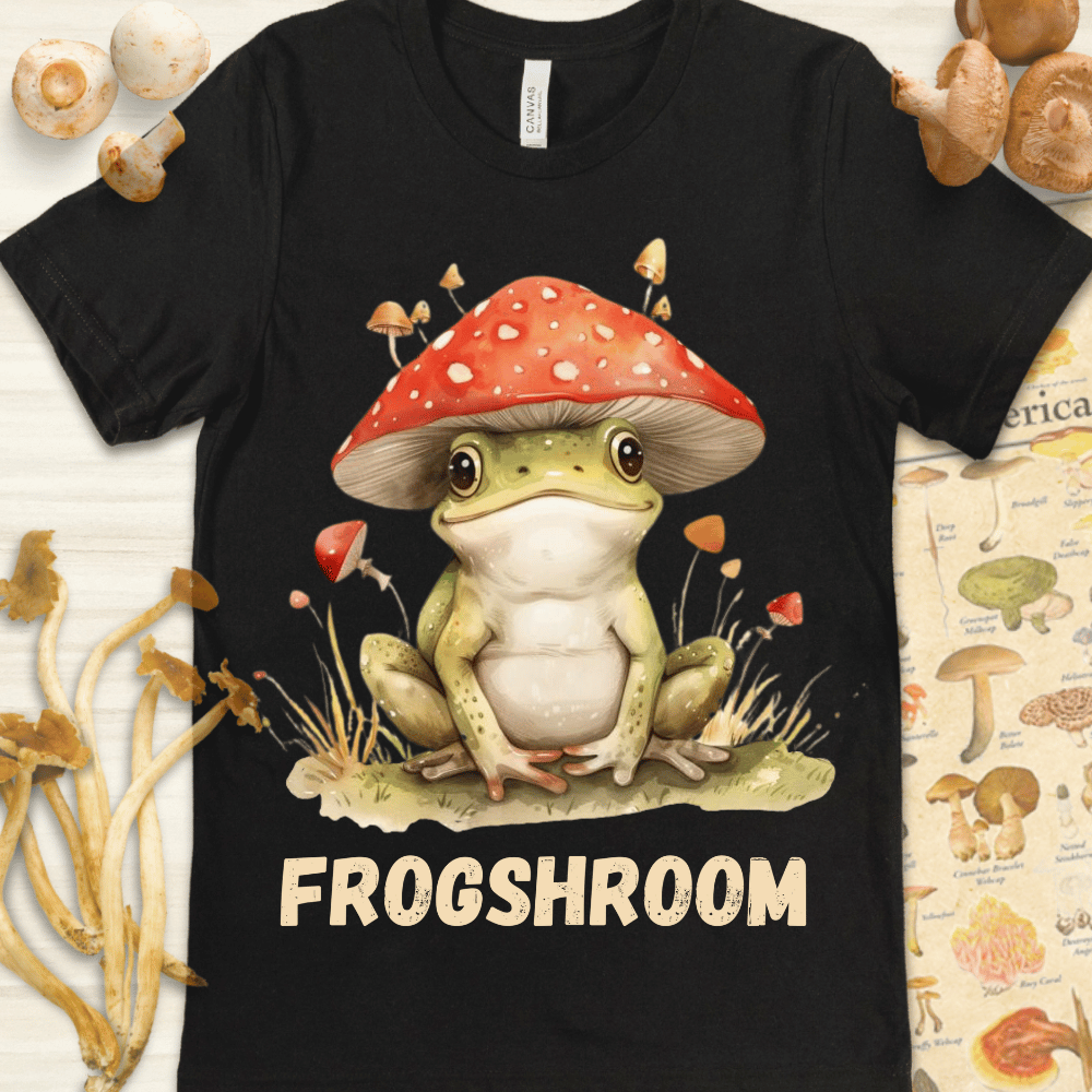 FrogShroom Hat Tee Black