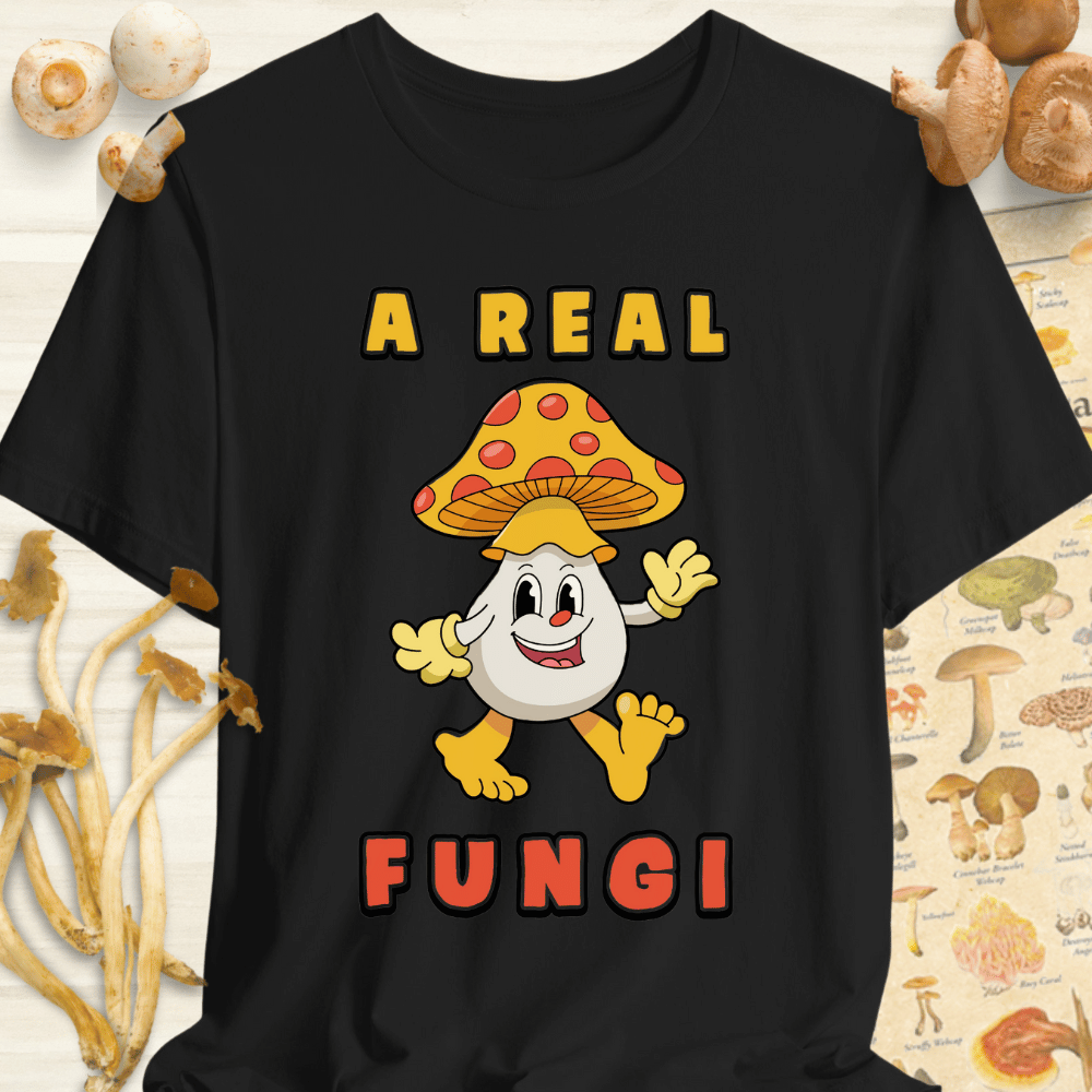 A Real Fungi Tee Black
