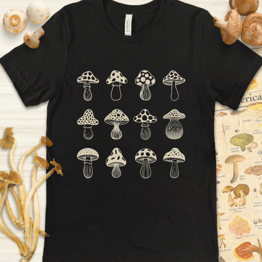 Spotted Shrooms Tee Black
