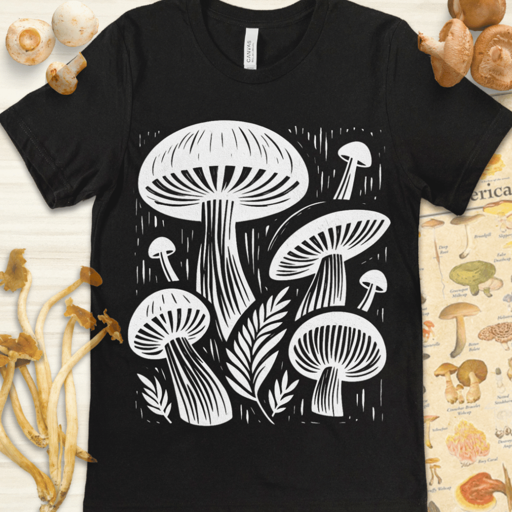 Mushrooms & Ferns Tee Black