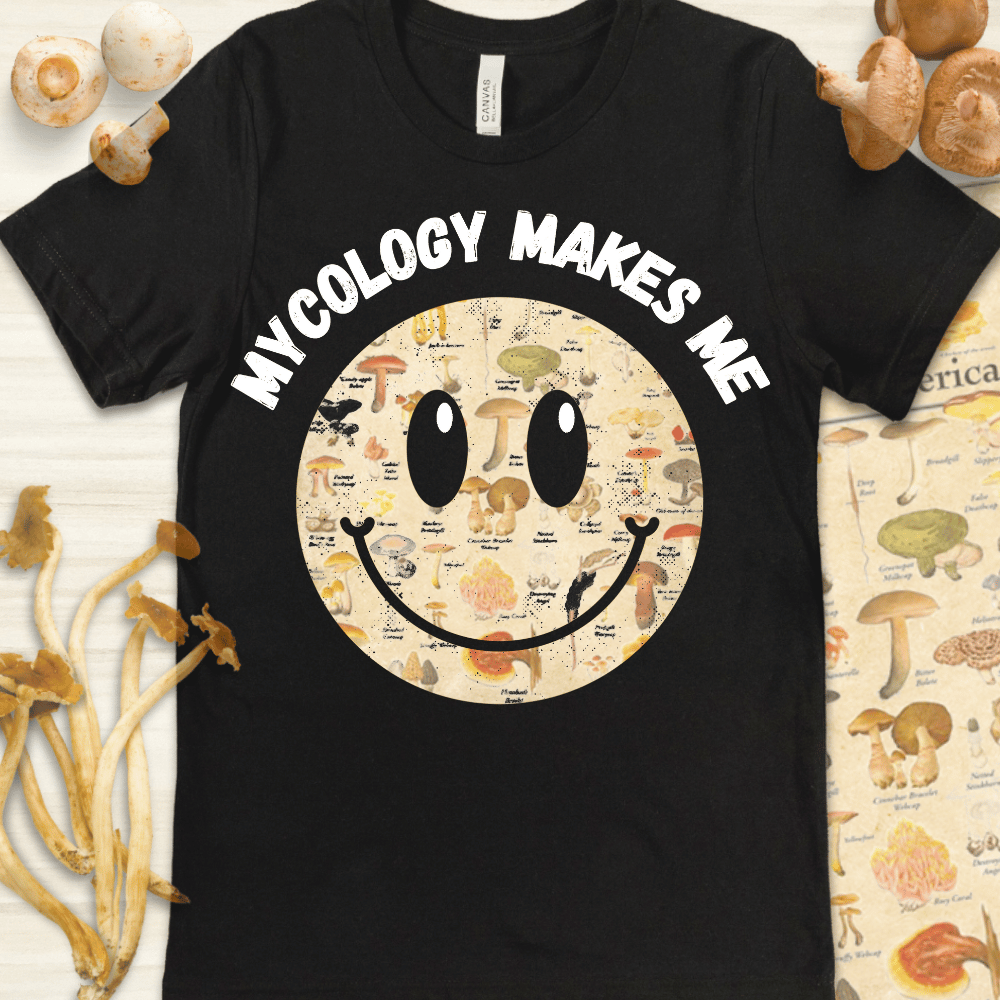 Mycology Makes Me Tee Black