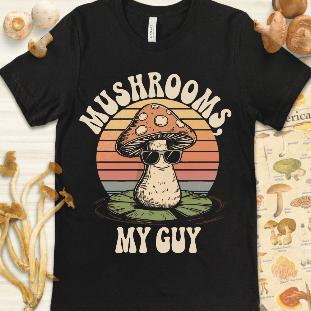 Mushrooms My Guy Tee Black