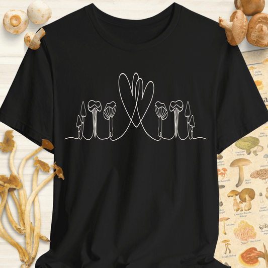 Fungal Line Art Love Tee Black