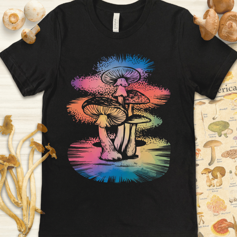 Abstract Fungi Tee Black