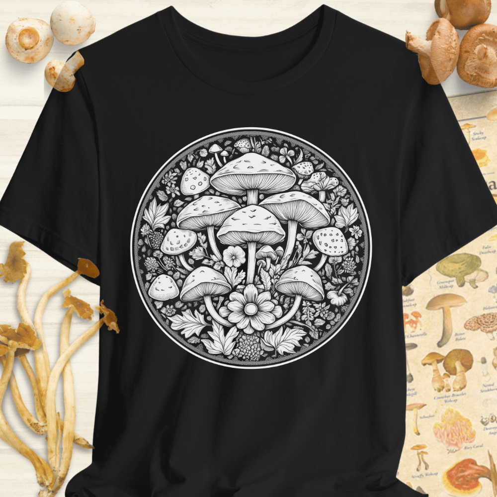 Mushroom Serenity Tee Black