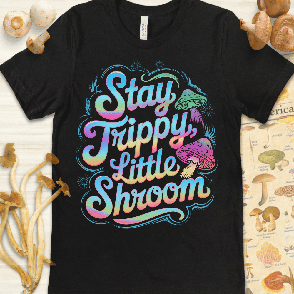 Trippy Little Shroom Tee Black