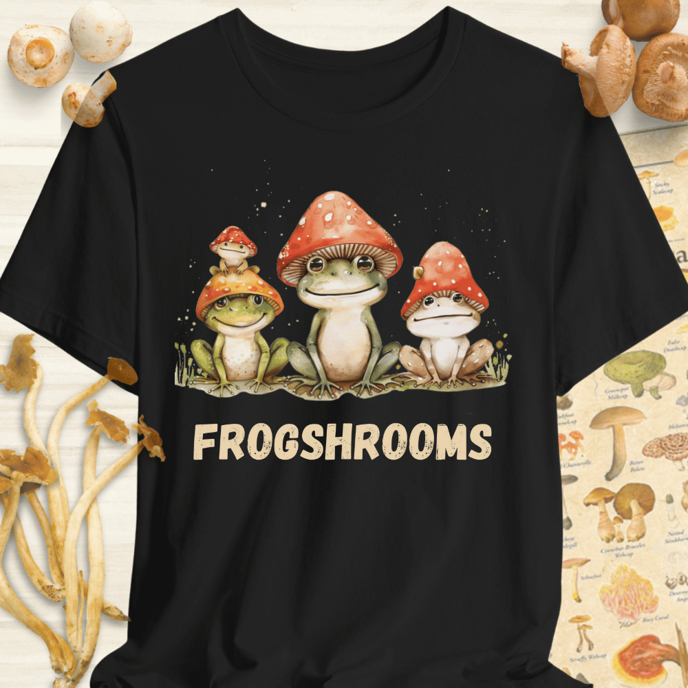 FrogShrooms In Hats Tee Black