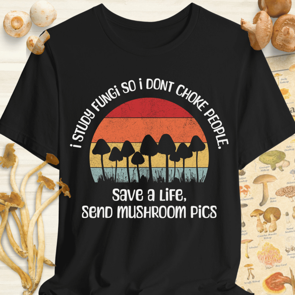 Send Mushroom Pics Tee Black