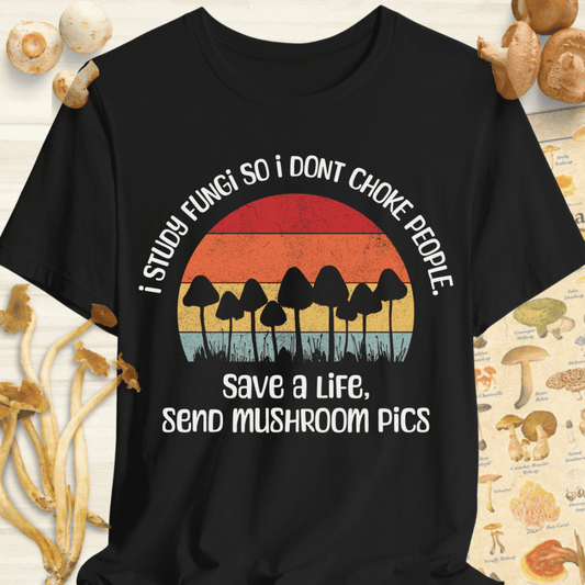 Send Mushroom Pics Tee Black