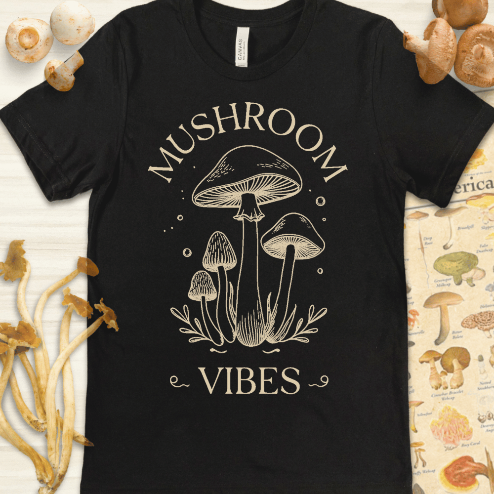 Mushroom Vibes Tee Black