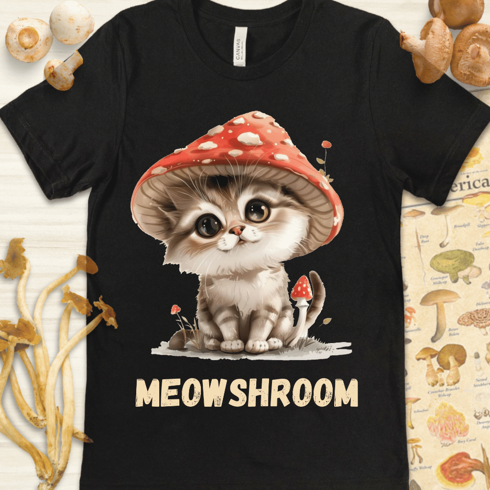 Meowshroom Tee Black