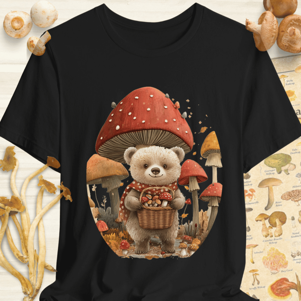 Fall Foraging Bear Tee Black