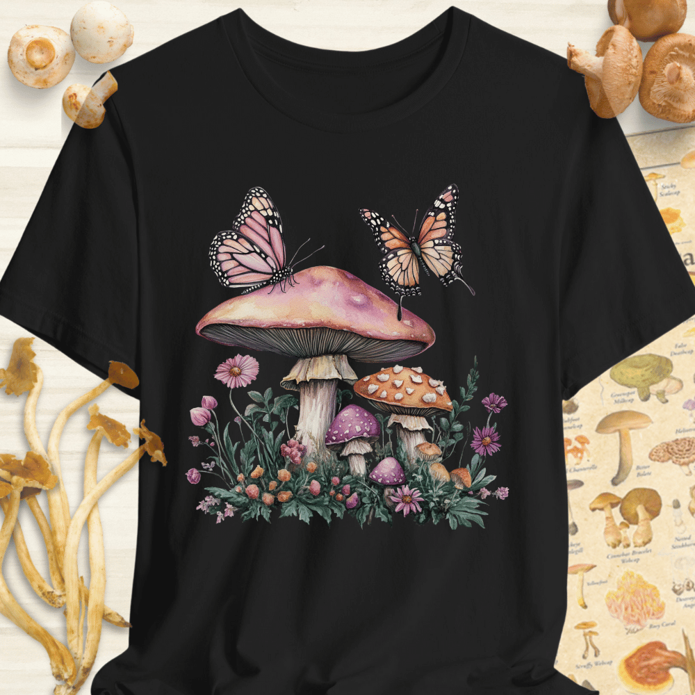 Butterfly Mushroom Tee Black