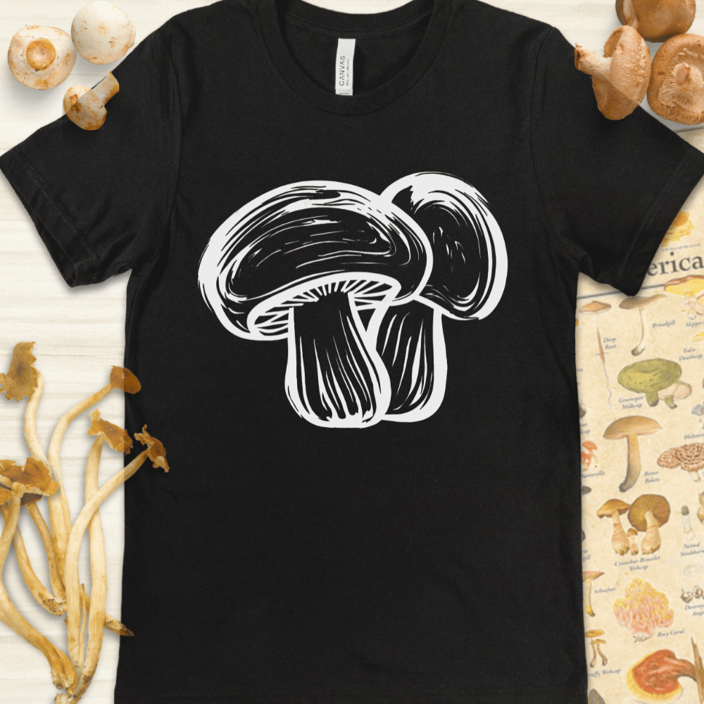 Brush Mushrooms Tee Black