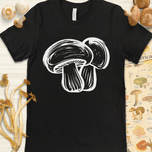 Brush Mushrooms Tee Black