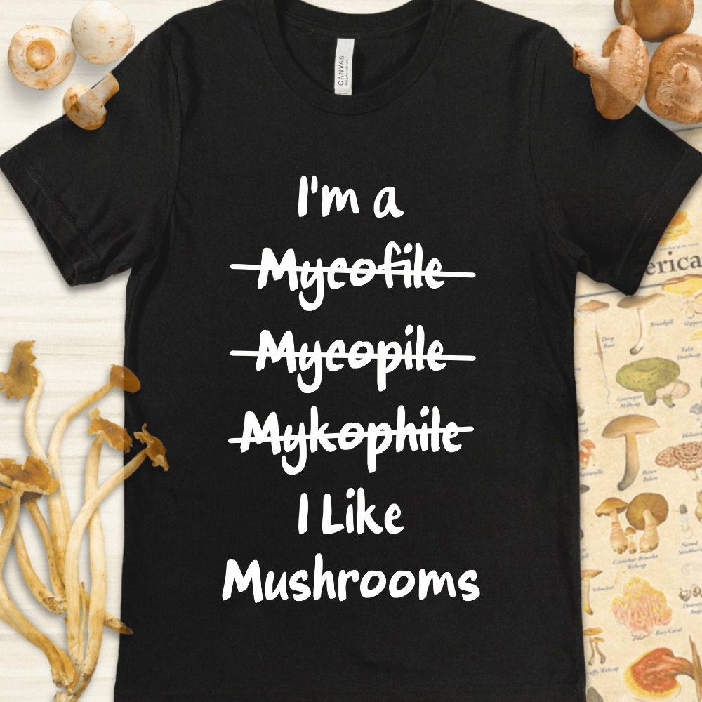 I like mushrooms Tee Black