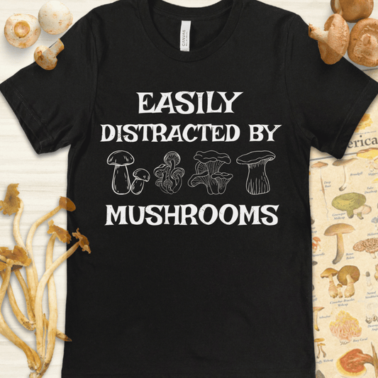 Distracted Mushrooms Tee Black