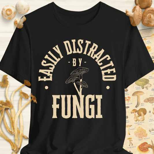 Easily Distracted by Fungi Tee Black