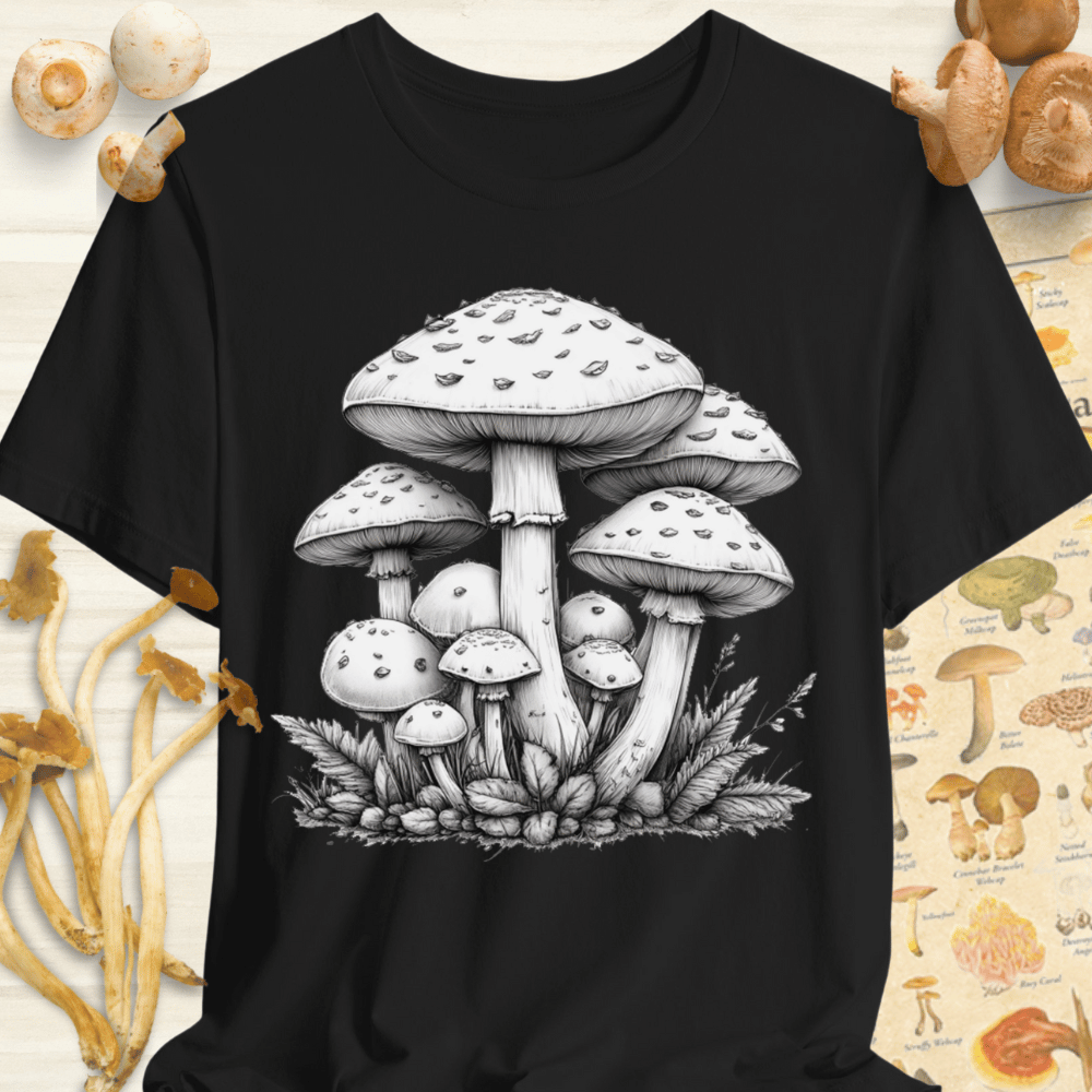 White Mushroom Tee Black