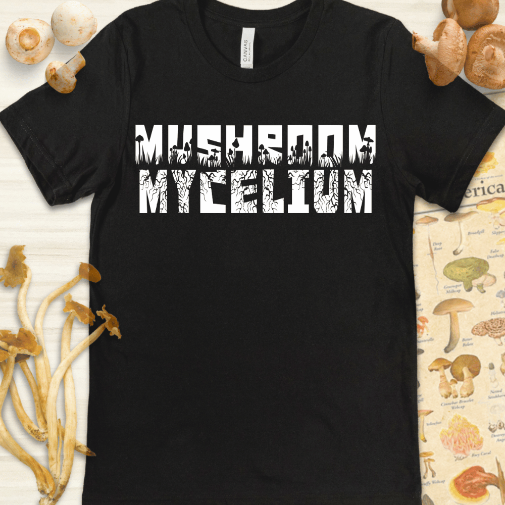 Mushroom Mycelium Tee Black