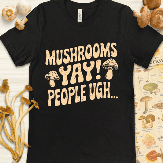 Mushroom Yay Tee Black