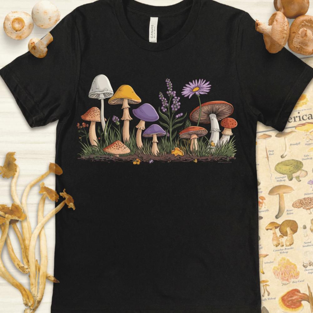 Fungi Meadow Tee Black