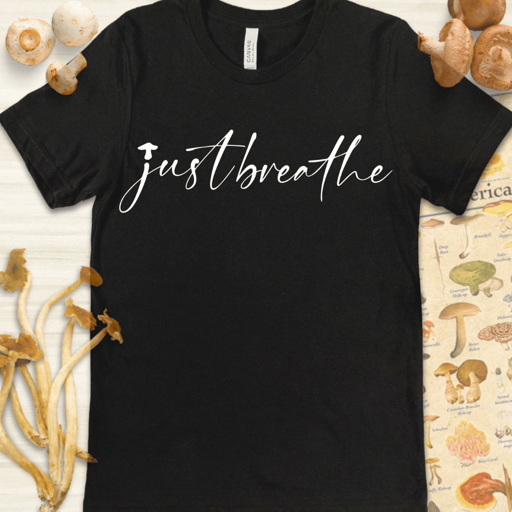 Just Breathe Fungi Tee Black