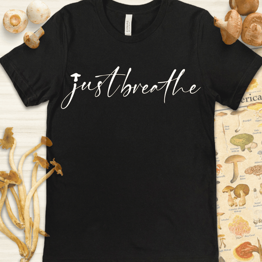 Just Breathe Fungi Tee Black