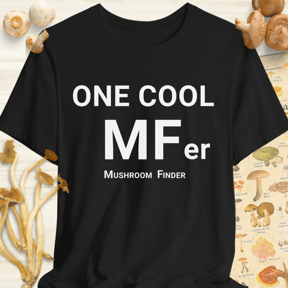 One Cool Mushroom Finder Tee Black
