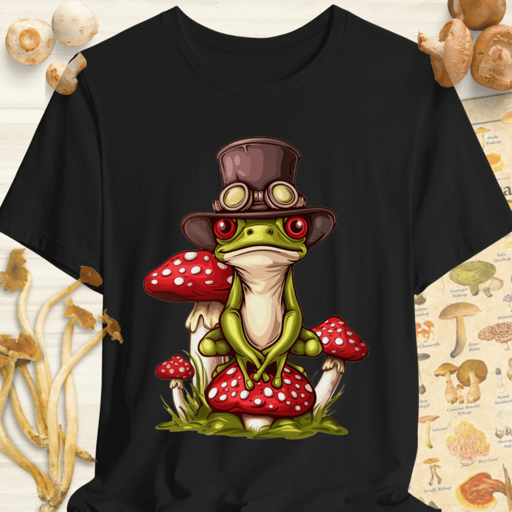 Steam Punk Frog Tee Black
