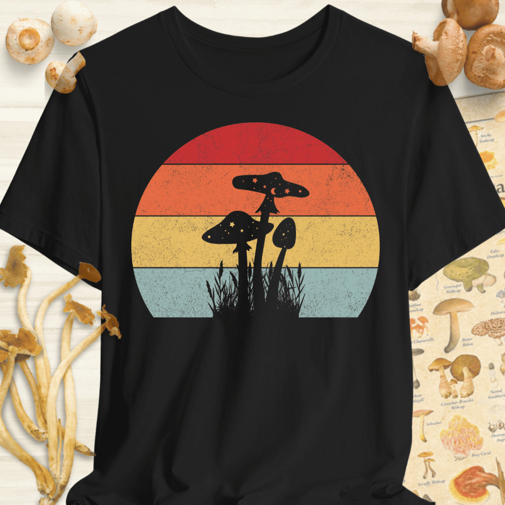 Sunset Mushroom Tee Black