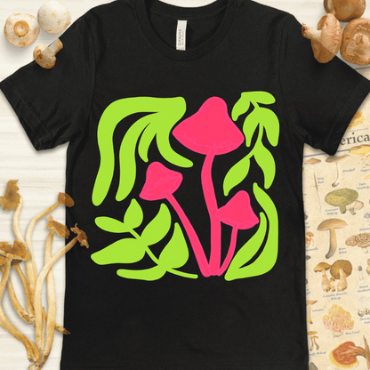 Mushroom Design Tee Black