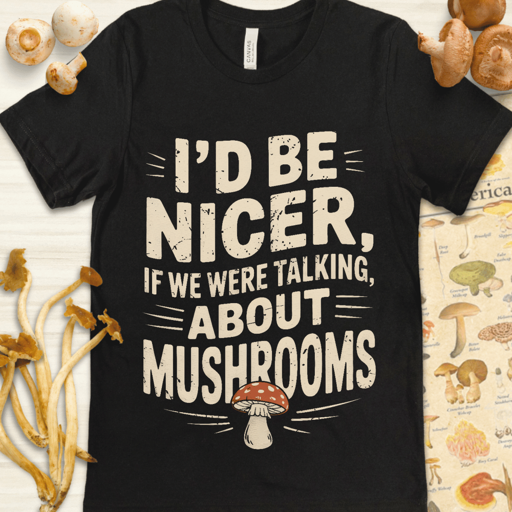 Talk Mushrooms Tee Black