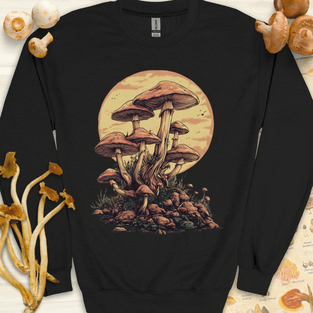 Mushroom Cluster Sweatshirt Black