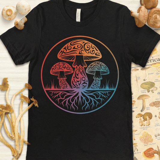 Tribal Fungi Colors Tee Black