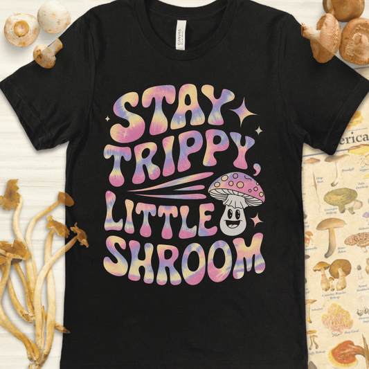 Stay Trippy Shroom Tee Black
