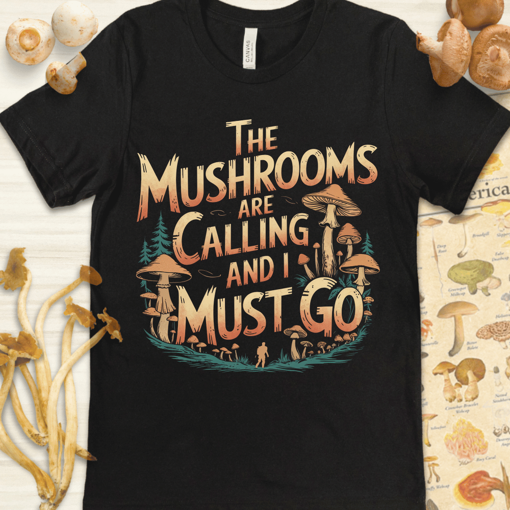 Shrooms Calling Tee Black