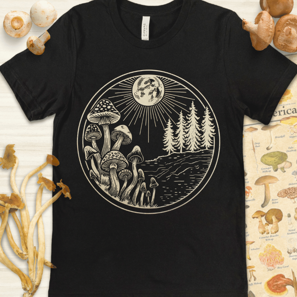 Moonlit Mycology Tee Black