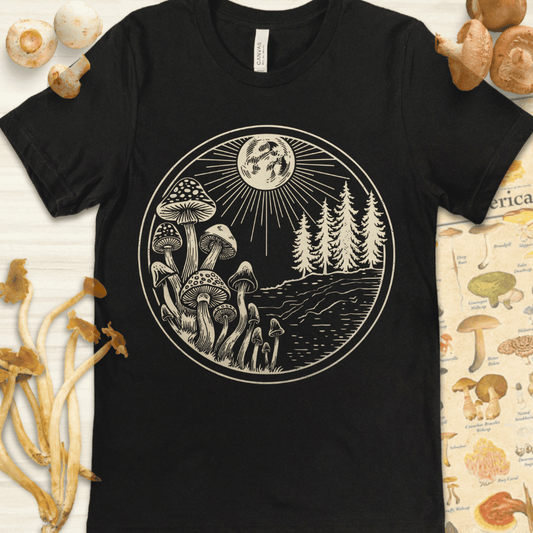 Moonlit Mycology Tee Black