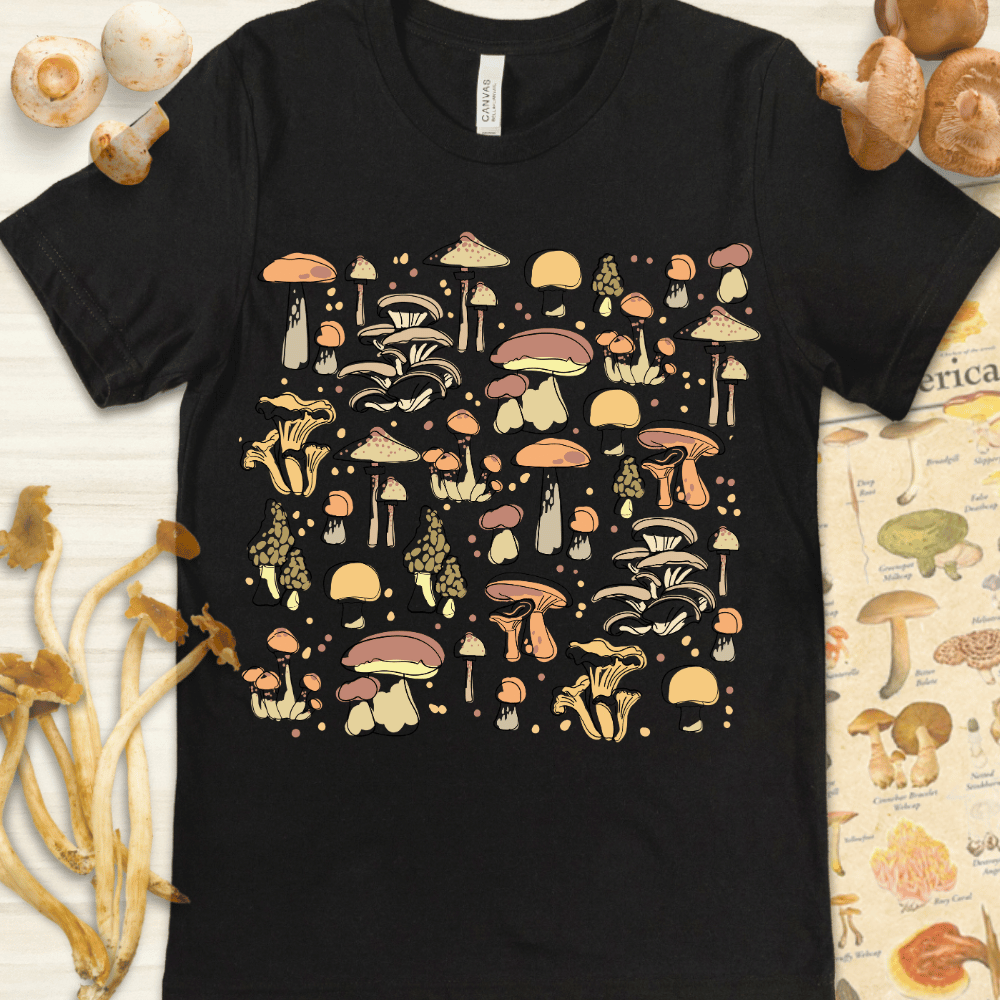 Mushroom Collage Tee Black