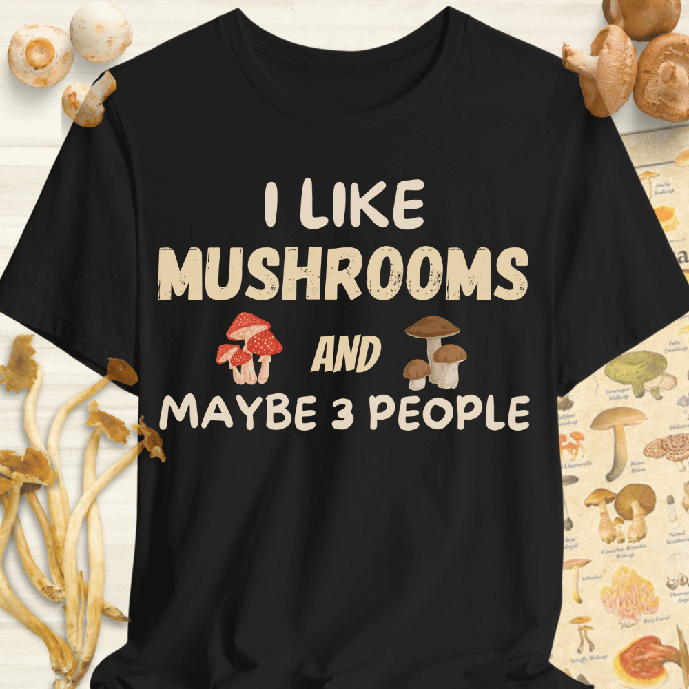 shrooms & 3 People Tee Black