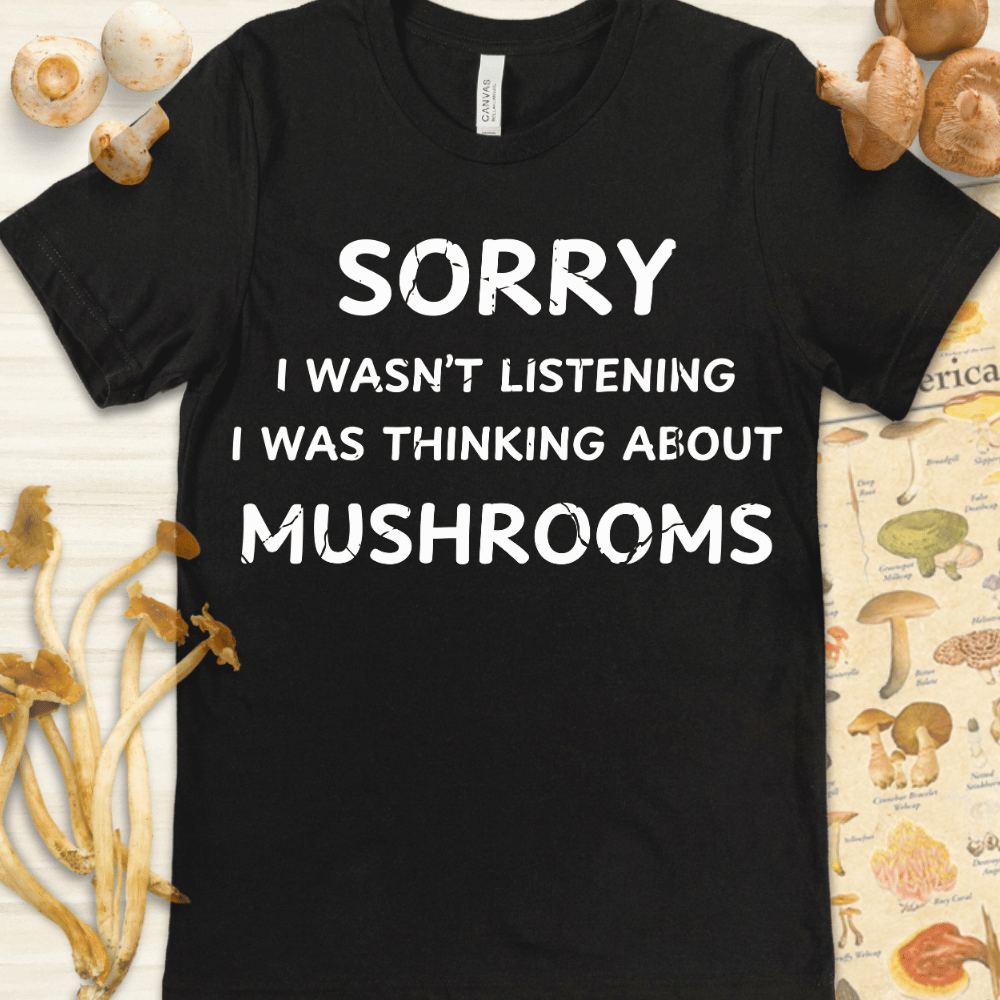 About Mushrooms Tee Black