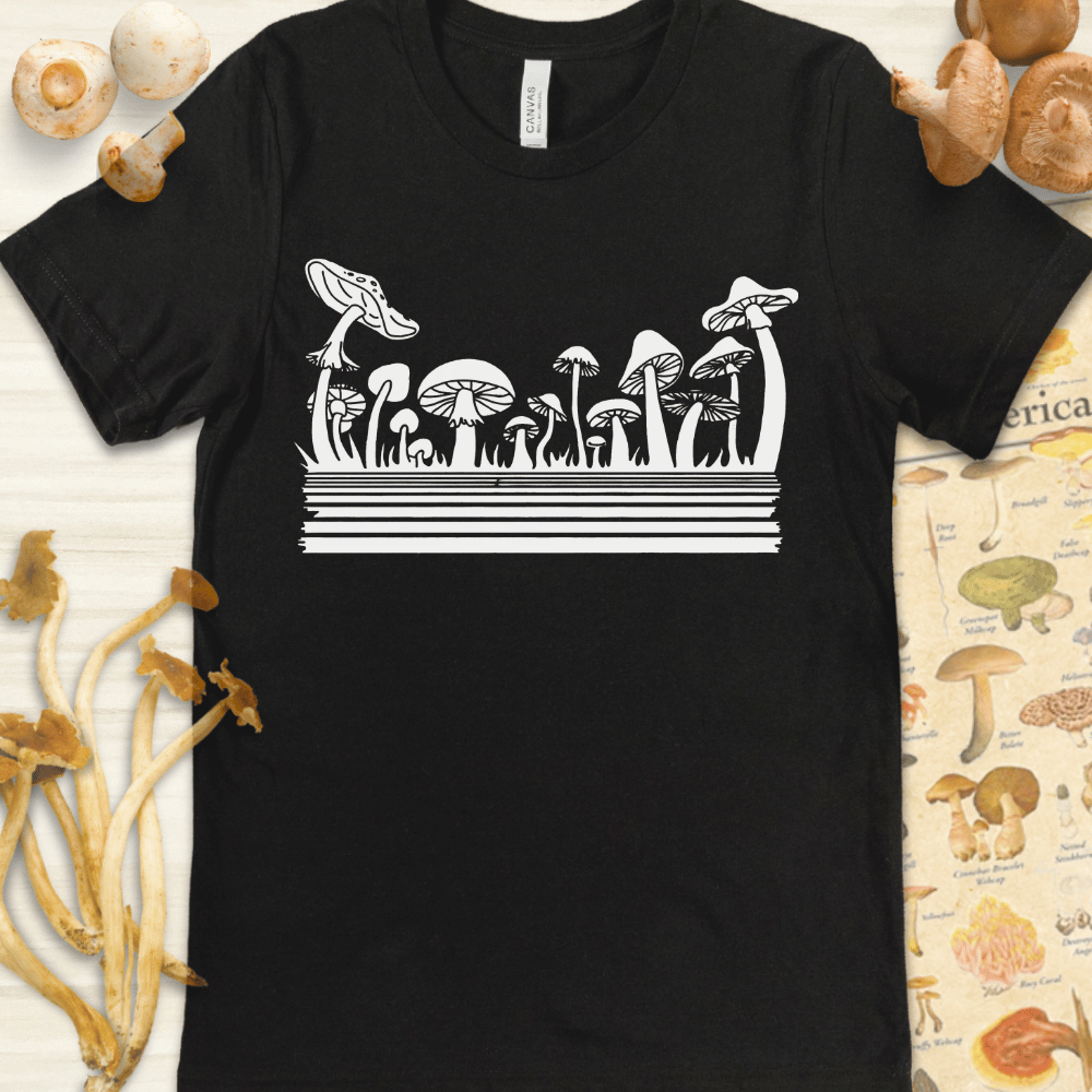 Mushroom Lines Tee Black