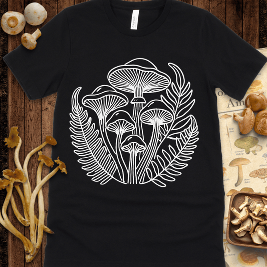 Fungi & Ferns Line Art Tee
