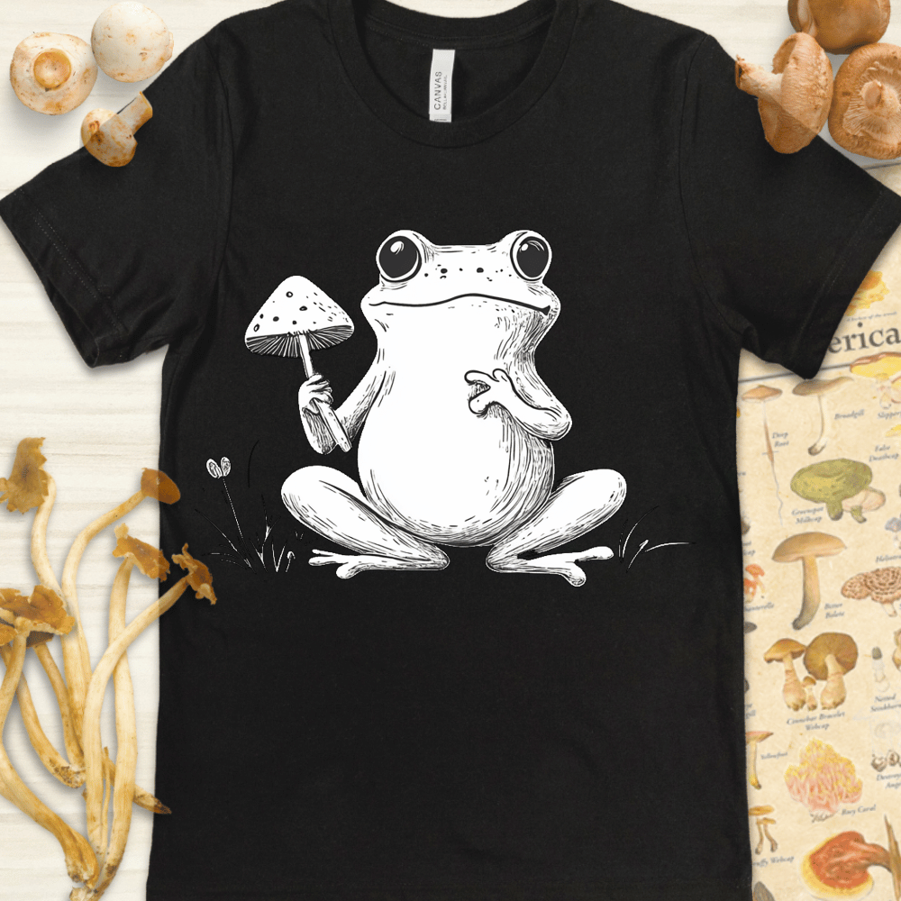 Fungi Frog White Tee Black