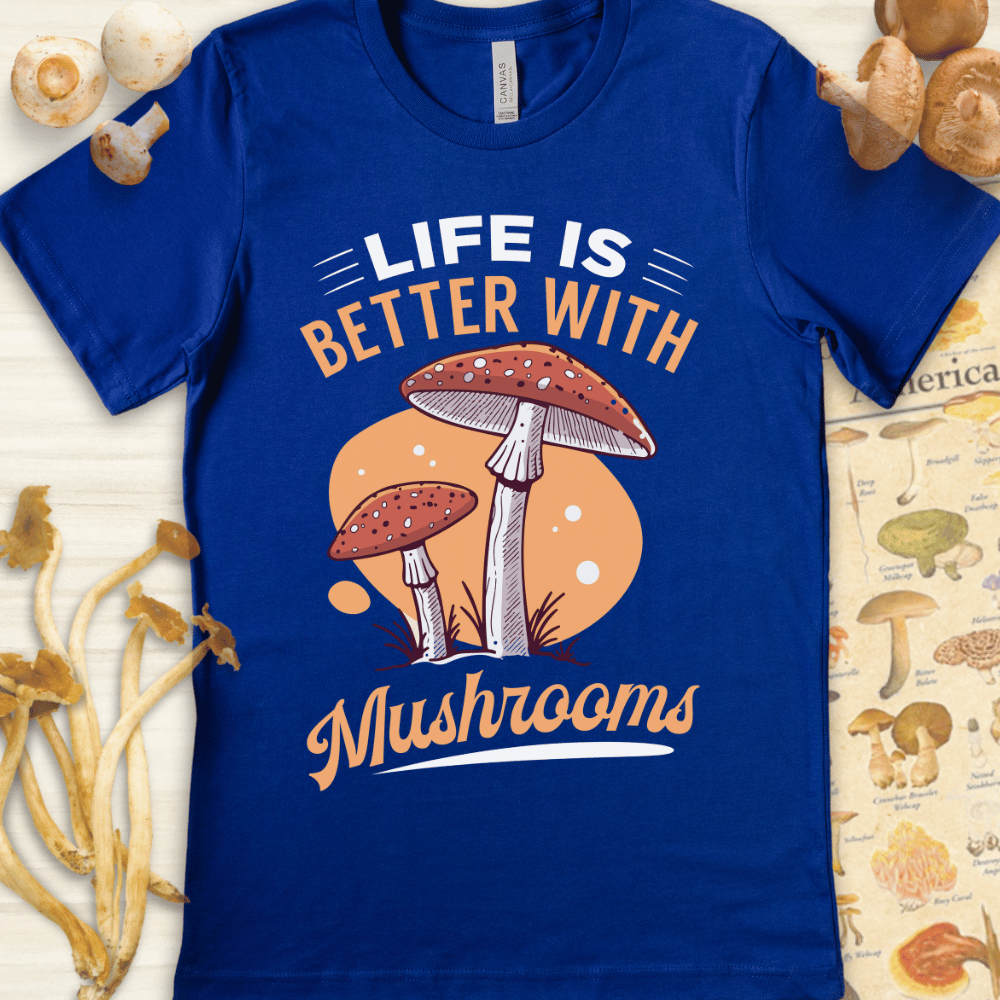 Life With Mushrooms Tee Blue