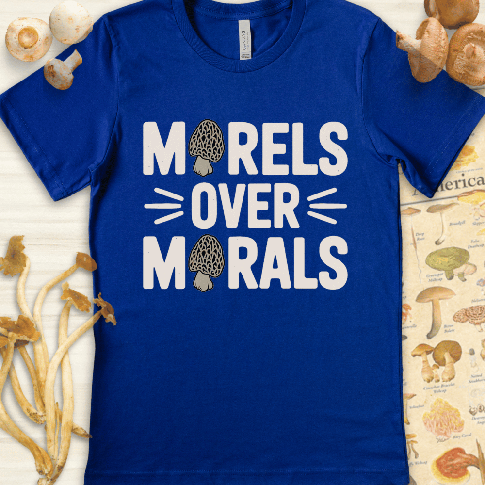 Morels Over Morals Tee Blue