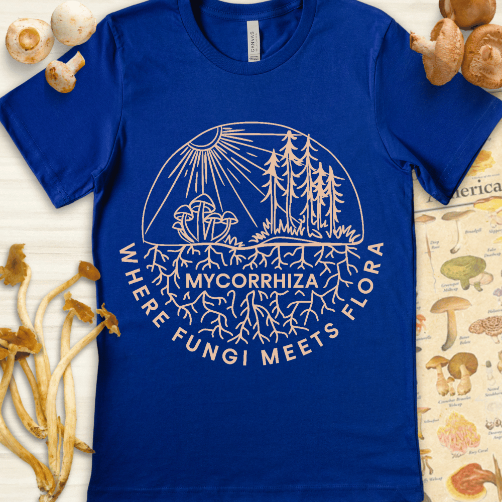 Mycorrhiza Fungi Tee Blue