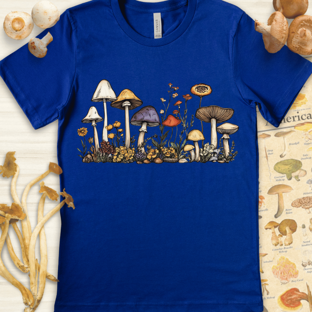 Line Art Fungi Fauna Tee Blue